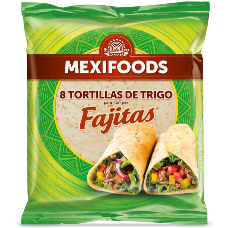 TORTILLAS DE TRIGO PARA FAJITAS, 320G MEXIFOODS