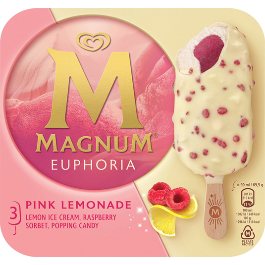 HELADO EUPHORIA LIMON CON SORBETE FRAMBUESA MAGNUM