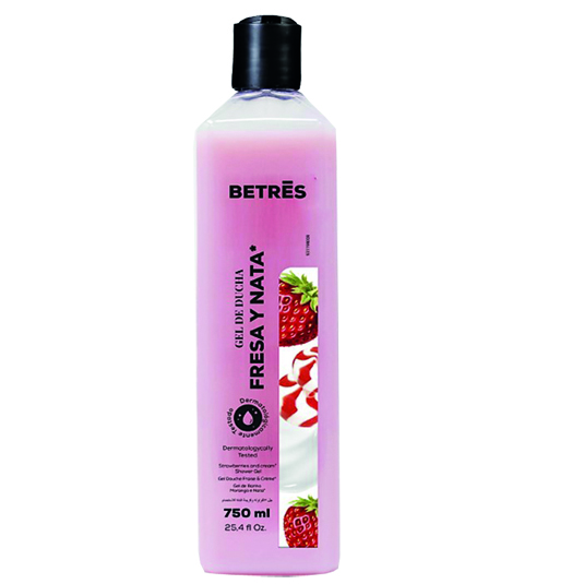 GEL DE DUCHA FRESA Y NATA, 750 ML BETRES