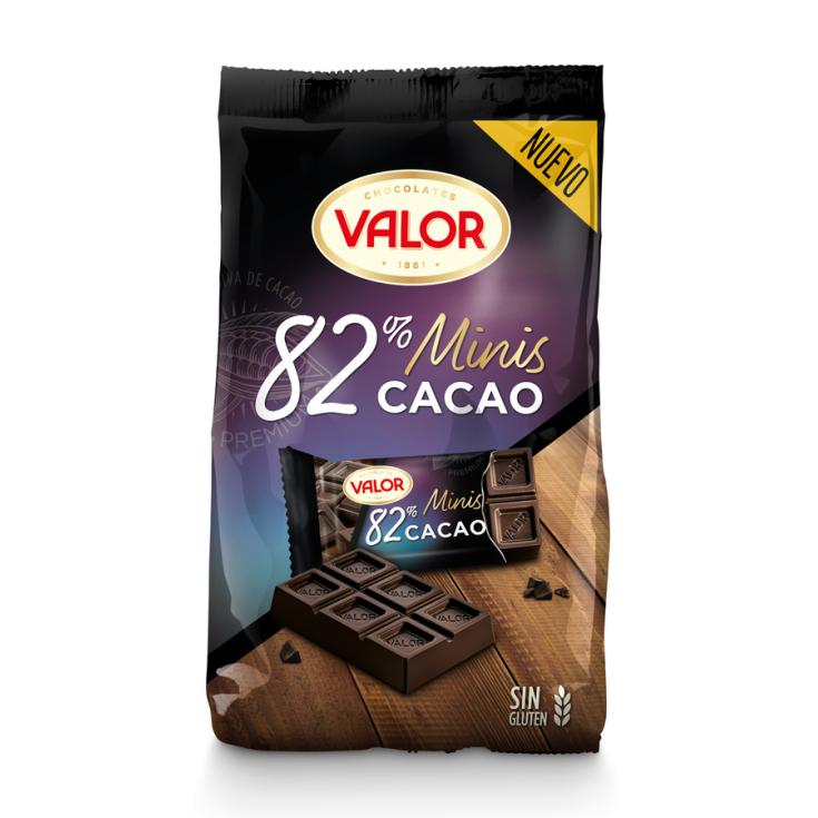 MINI TABLETAS CHOCOLATE NEGRO 82%, 171G VALOR