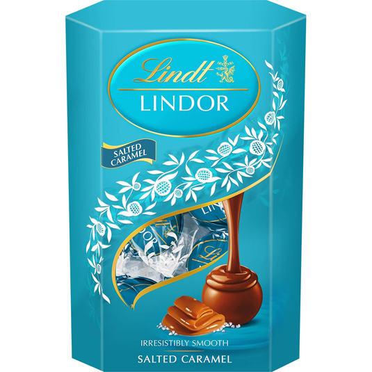 BOMBONES LINDOR CORNET CARAMELO SALADO, 200G LINDT