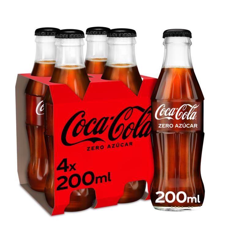 REFRESCO DE COLA ZERO, 4X200ML COCA COLA