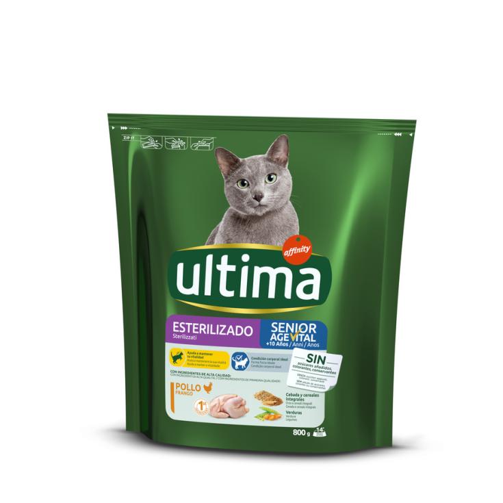 PIENSO GATO ESTERILIZADO SENIOR, 800GR ULTIMA