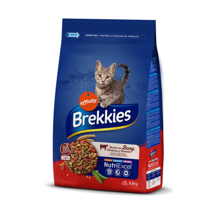 PIENSO GATO ADULTO BUEY, 3.5KG BREKKIES