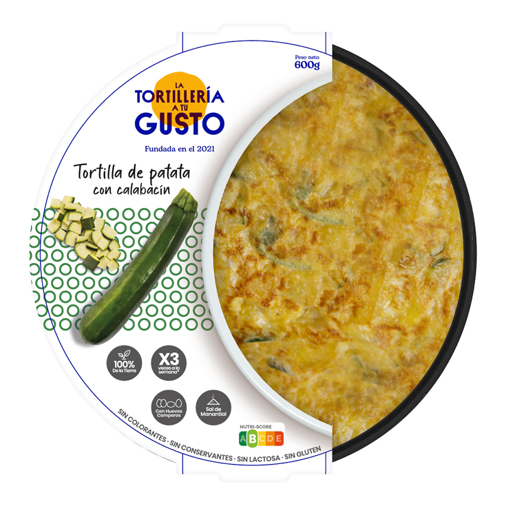 TORTILLA DE PATATA CON CALABACIN, 600GR TORTILLERIA A TU GUS