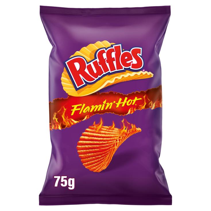 PATATAS FRITAS ONDULADAS FLAMIN HOT, 75G RUFFLES