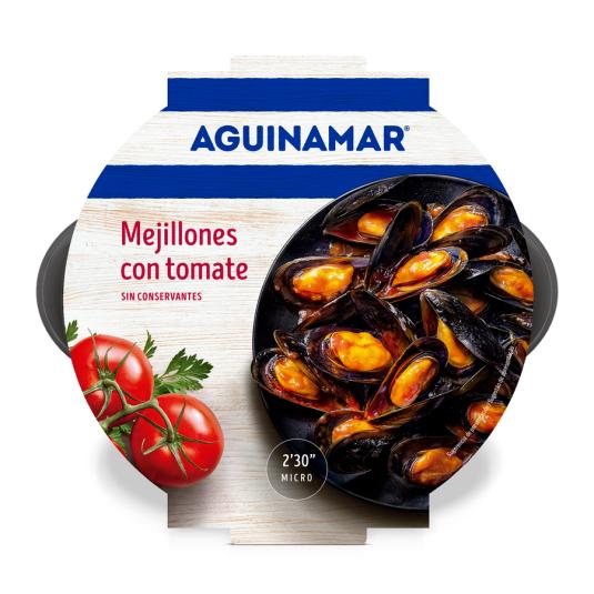 MEJILLON SALSA TOMATE , 500G AGUINAMAR