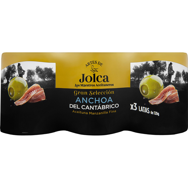 ACEITUNA RELLENA ANCHOA CANTABRICO, 3X50G JOLCA