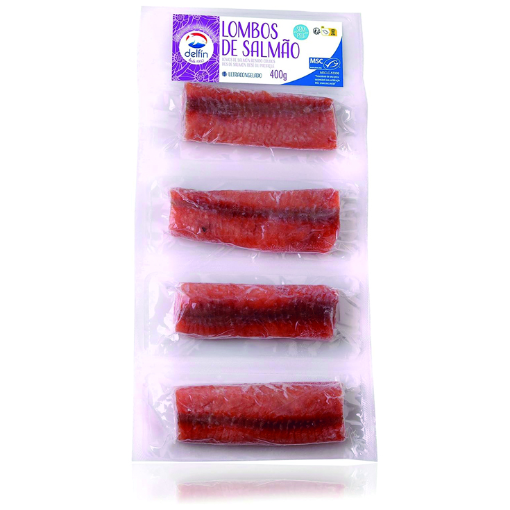 PORCIONES DE SALMÓN CRUDO 400G DELFIN