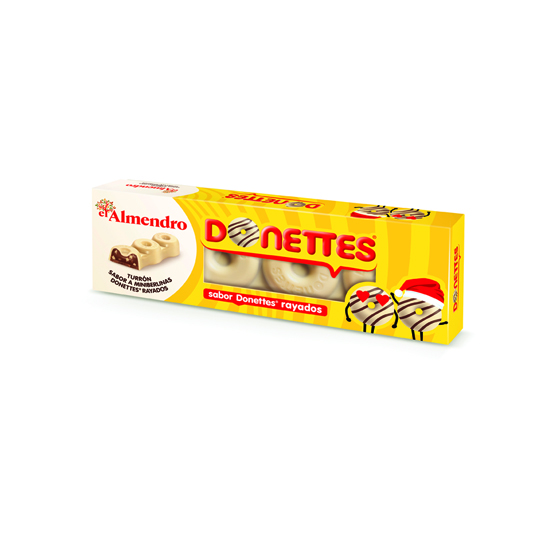 TURRON DE DONETTES RAYADOS, 150G EL ALMENDRO