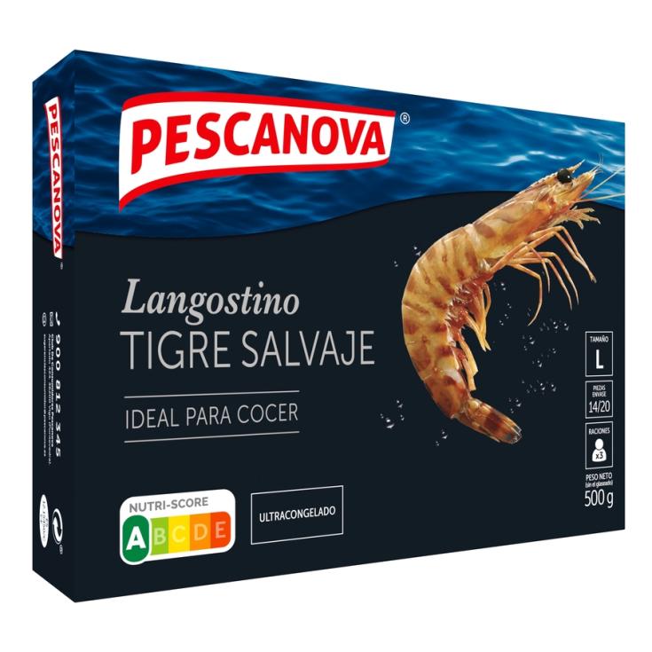 LANGOSTINO TIGRE CRUDO PELADO 15/20, 500G PESCANOVA