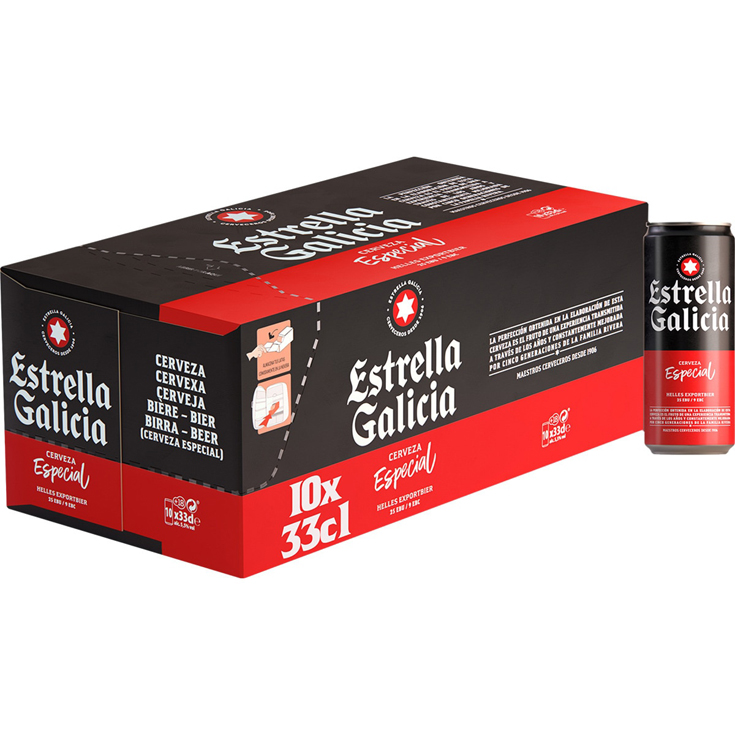 CERVEZA ESPECIAL PACK 10X33CL ESTRELLA DE GALICIA