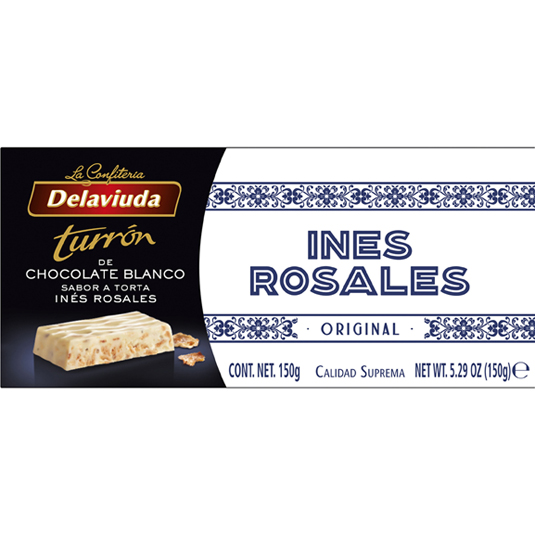 TURRON DE CHOCOLATE BLANCO, 150G INES ROSALES