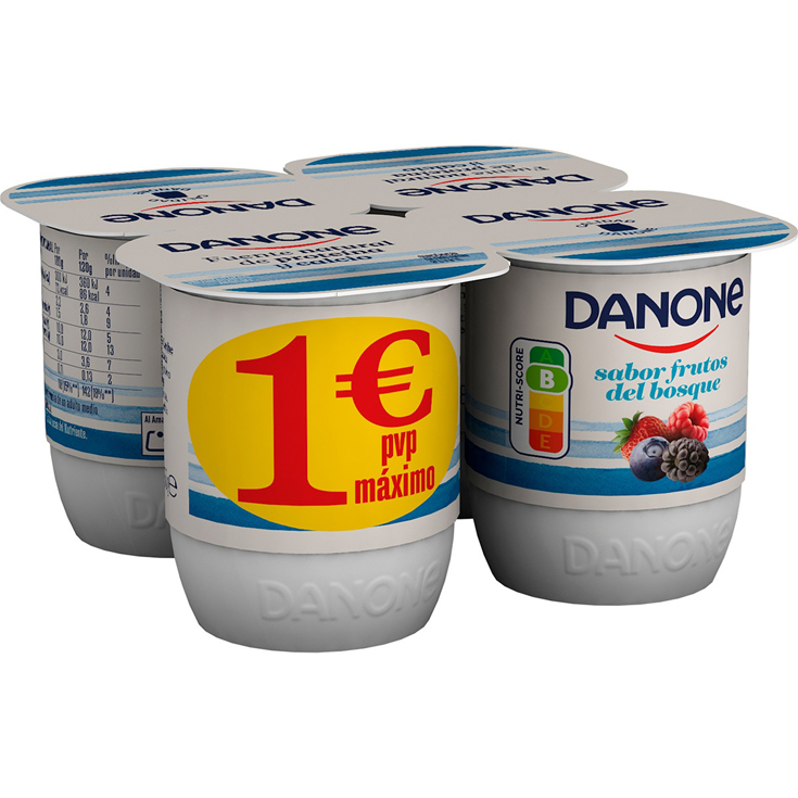 YOGHOURT SABOR FRUTOS BOSQUE X4 , 480G DANONE