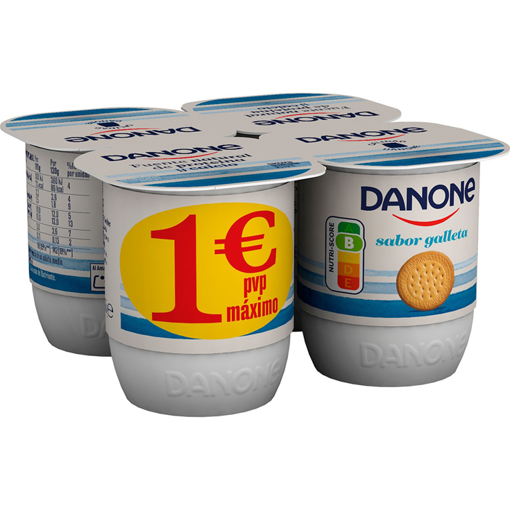 YOGHOURT SABOR GALLETA X4 , 480G DANONE