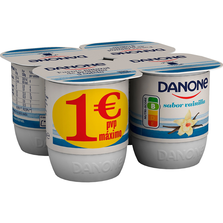 YOGHOURT SABOR VAINILLA X4 , 480G DANONE