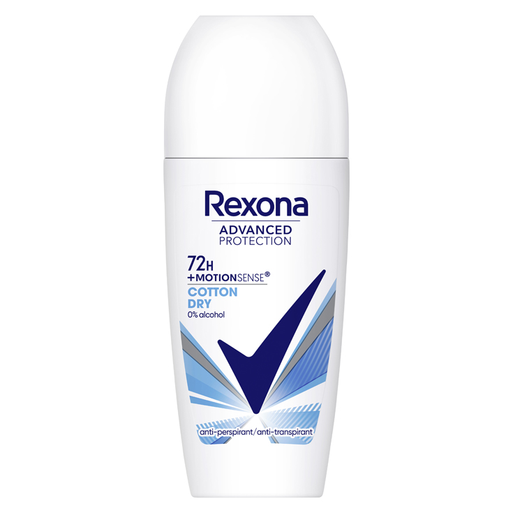 DESODORANTE ROLL ON COTTON DRY 72H, 50 ML REXONA