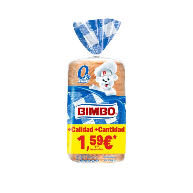 PAN DE MOLDE SANDWICH 0% AZUCAR AÑADIDO,430G BIMBO