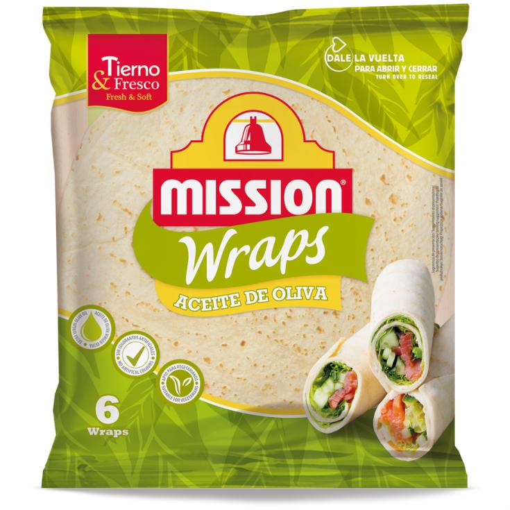 WRAPS CON ACEITE OLIVA MISSION, 370G MEXIFOODS