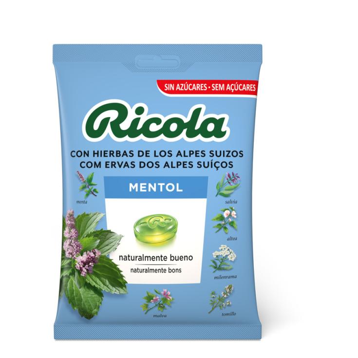 CARAMELOS SIN AZUCAR MENTOL BOLSA, 70G RICOLA