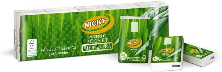 PAÑUELOS COMPACTOS ALOE VERA 4C,10 UD NICKY