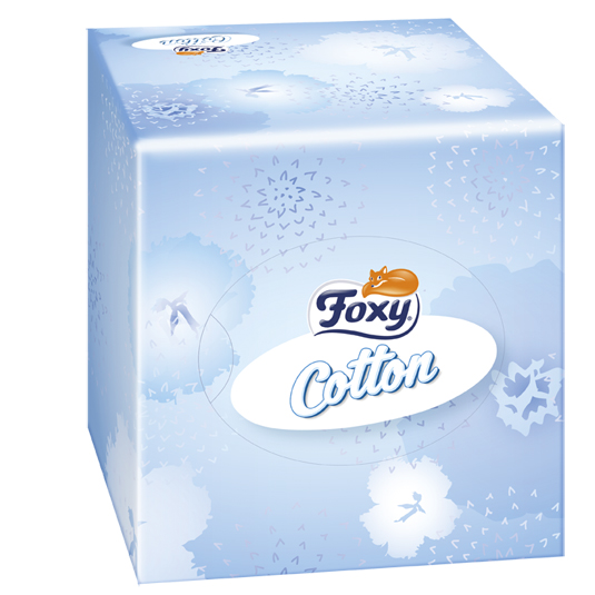 PAÑUELOS FACIALES COTTON 3 CAPAS,60 UD FOXY