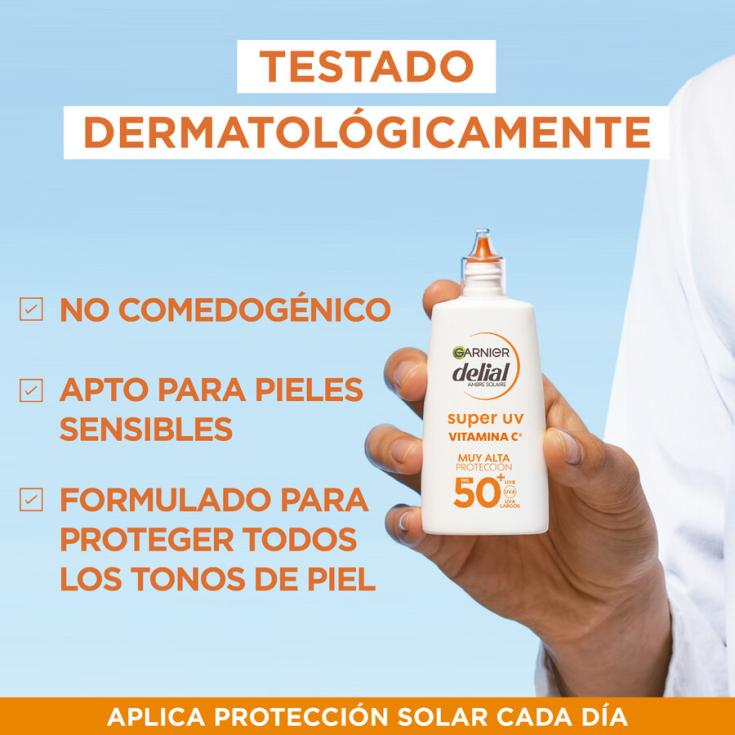 FLUIDO PROTECTOR SOLAR SPF50, 40ML DELIAL