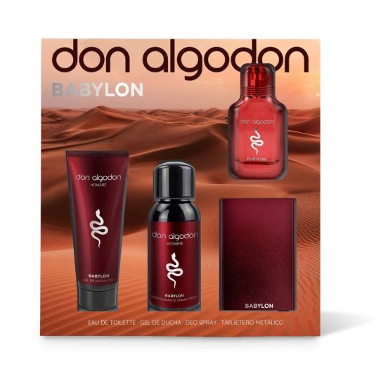 SET HOMBRE BABYLON EDT 30 ML+GEL+DEO+TARJETERO DON ALGODON