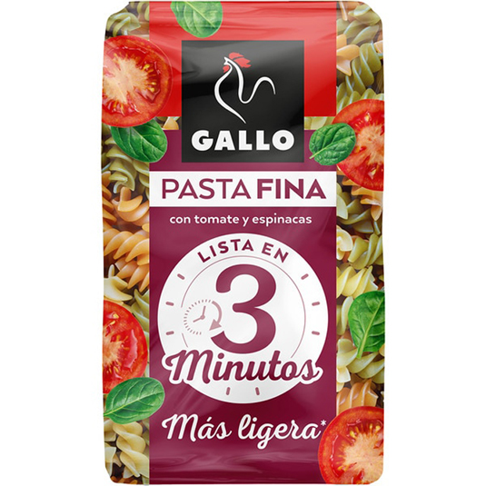 HELICES VEGETALES PASTA FINA, 400G GALLO