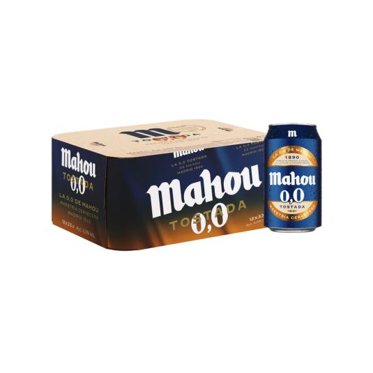 CERVEZA 0,0 TOSTADA, PACK 12X33CL MAHOU