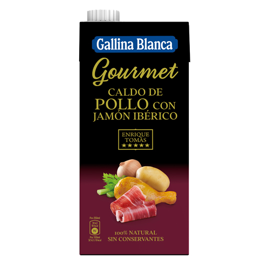 CALDO POLLO CON JAMON IBERICO, 1L GALLINA BLANCA