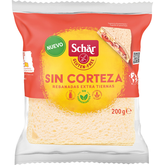 PAN DE MOLDE SIN CORTEZA, 200G SCHAR