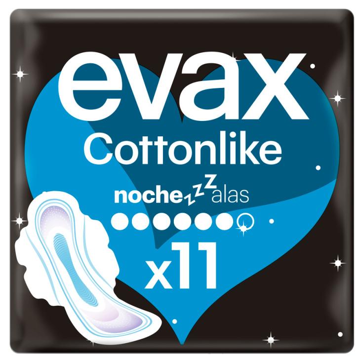 COMPRESA CON ALAS NOCHE, 11 UD EVAX COTTONLIKE