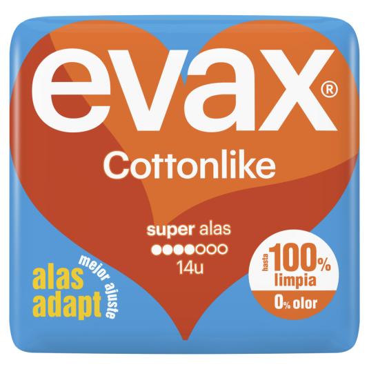 COMPRESA CON ALAS SUPER, 14UD EVAX COTTONLIKE