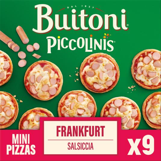 MINI PIZZAS FRANKFURT Y QUESO, 9UD 270G BUITONI