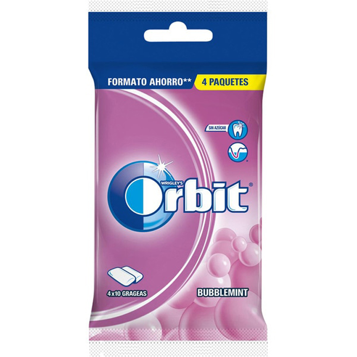 CHICLES FRESA - MENTA, 4X56G ORBIT