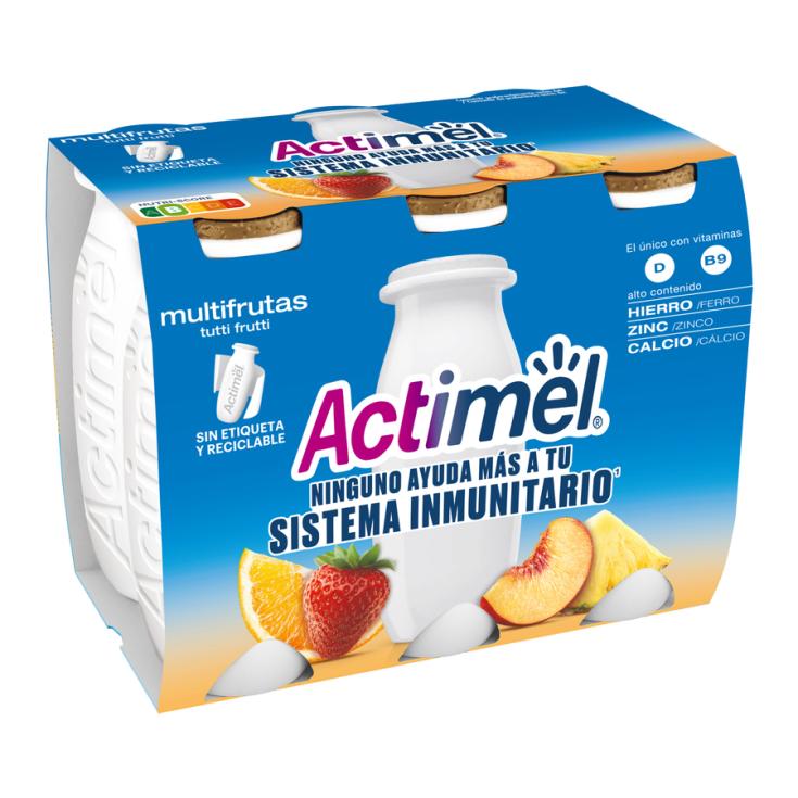 YOGUR ACTIMEL MULTIFRUTAS , 6X100ML DANONE