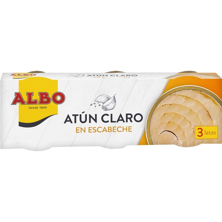 ATUN CLARO EN ESCABECHE, 3X67G ALBO