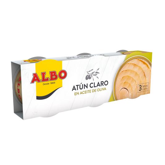 ATUN CLARO EN ACEITE DE OLIVA, 3X67GR ALBO