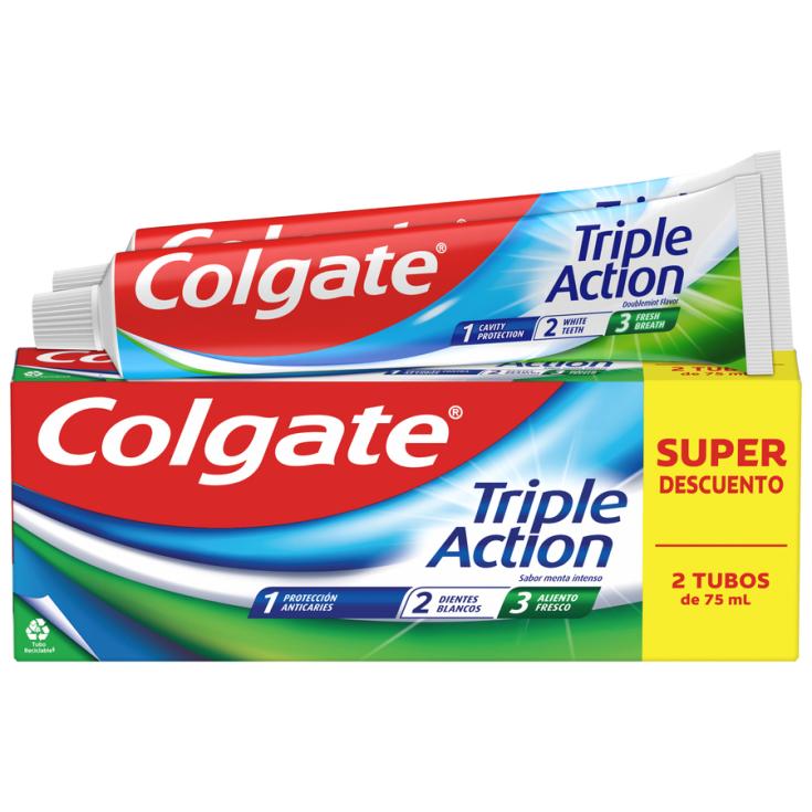 PASTA DE DIENTES TRIPLE ACCION, 2X75ML COLGATE