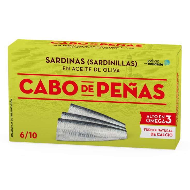 SARDINILLA EN ACEITE OLIVA 6/10 PIEZAS, 60G CABO DE PEÑAS