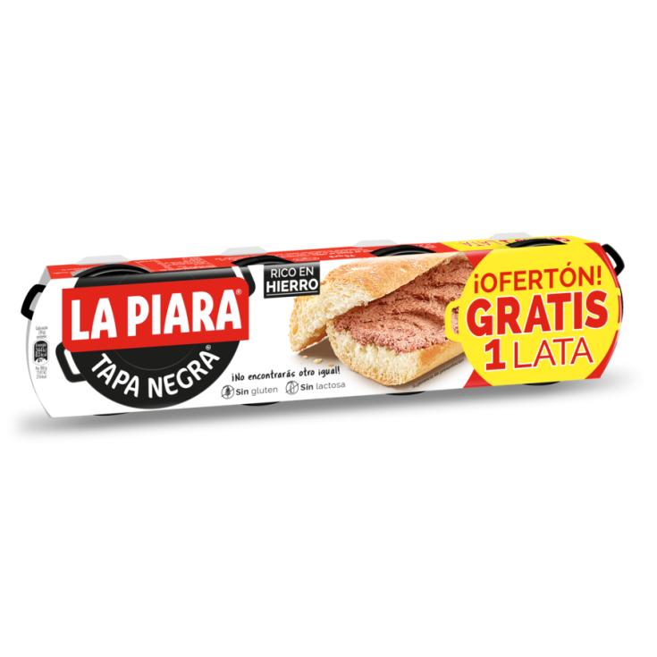 PATE TAPA NEGRA, 3+1X75GR LA PIARA