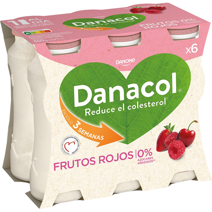 DANACOL FRUTOS ROJOS, 8X100ML DANONE