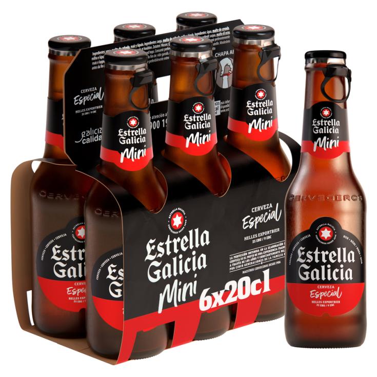 CERVEZA ESPECIAL MINI, 6X20CL ESTRELLA DE GALICIA