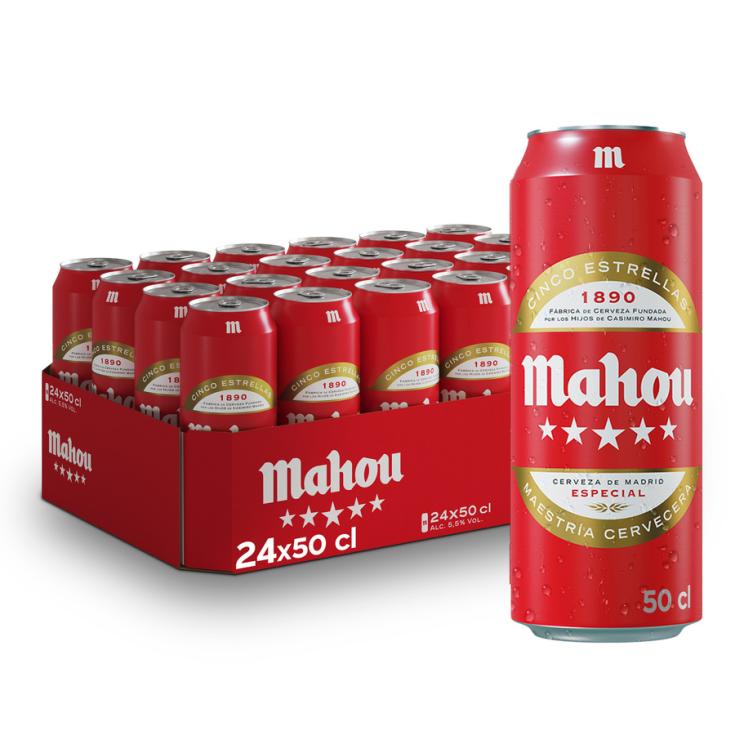 CERVEZA 5 ESTRELLAS, 500ML MAHOU