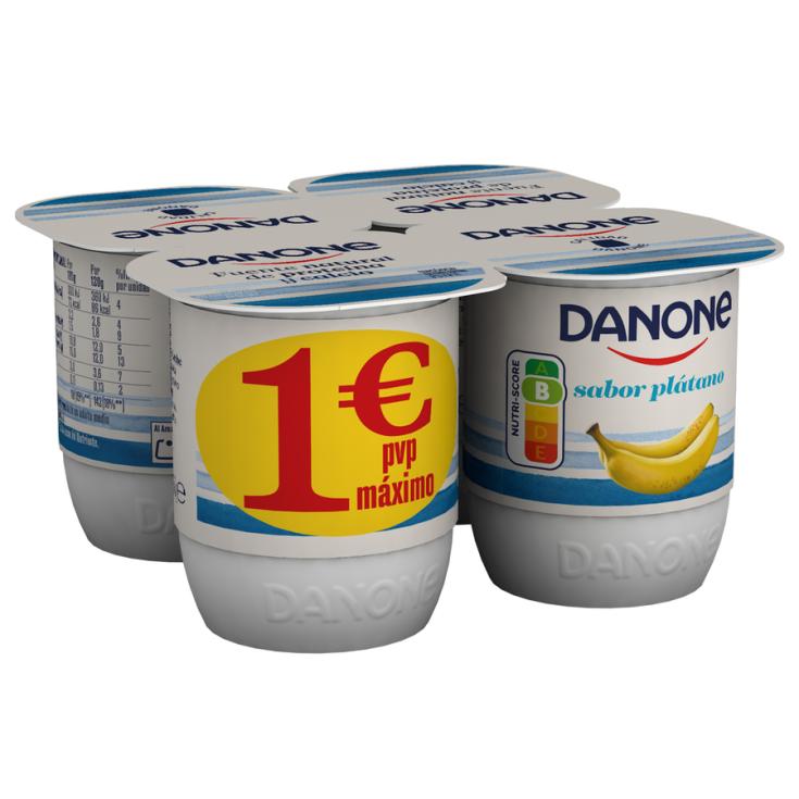 YOGUR SABOR PLATANO, 4X120GR DANONE