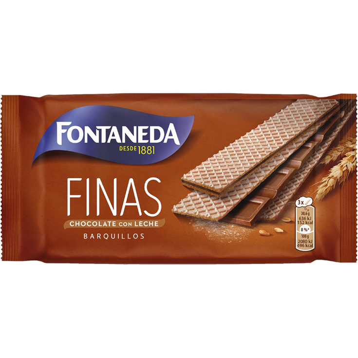 BARQUILLO FINAS LECHE, 92G FONTANEDA