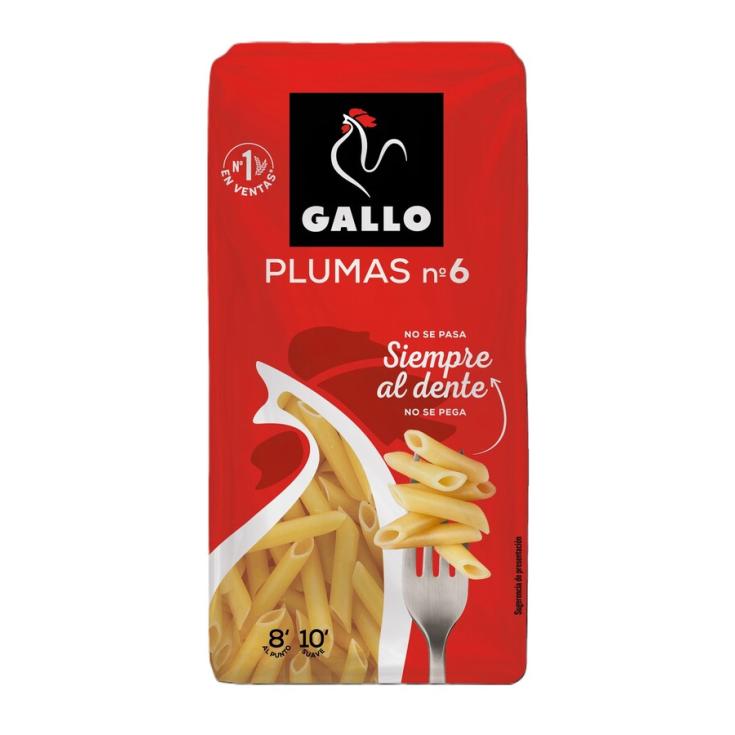 MACARRONES PLUMA 6, 450GR GALLO