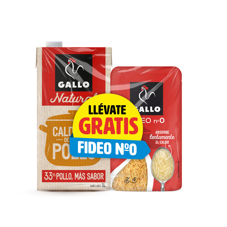 CALDO DE POLLO 1L + REGALO FIDEO 0 450G GALLO