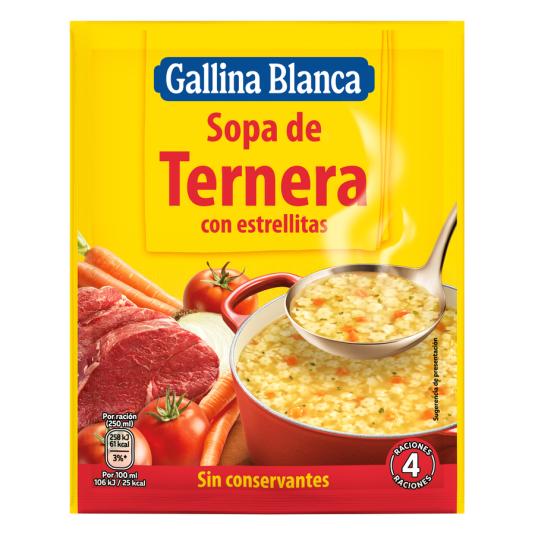 SOPA TERNERA CON ESTRELLA, 76GR GALLINA BLANCA